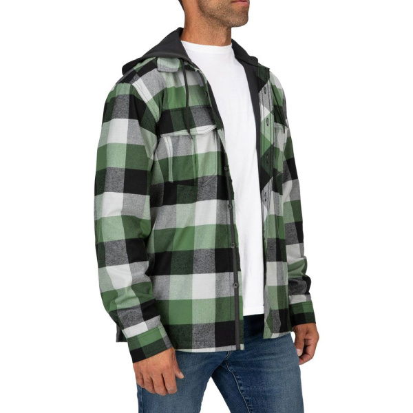 Рубашка Coldweather Hoody (moss green buffalo plaid; Мужской; L)